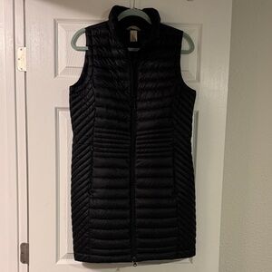 Down Filled Long Vest in Black